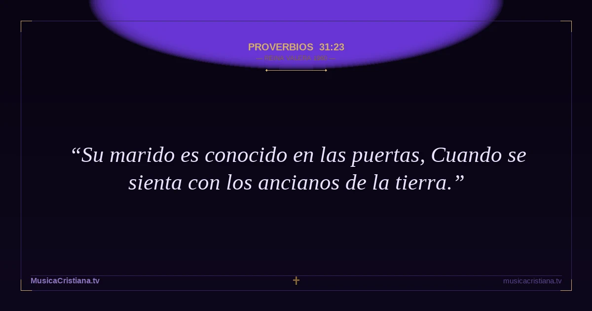 Proverbios 31:23 — Biblia Reina Valera 1960 — MusicaCristiana.tv