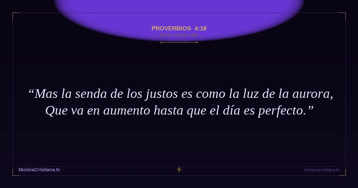 Proverbios 4:18 — Biblia Reina Valera 1960 — MusicaCristiana.tv