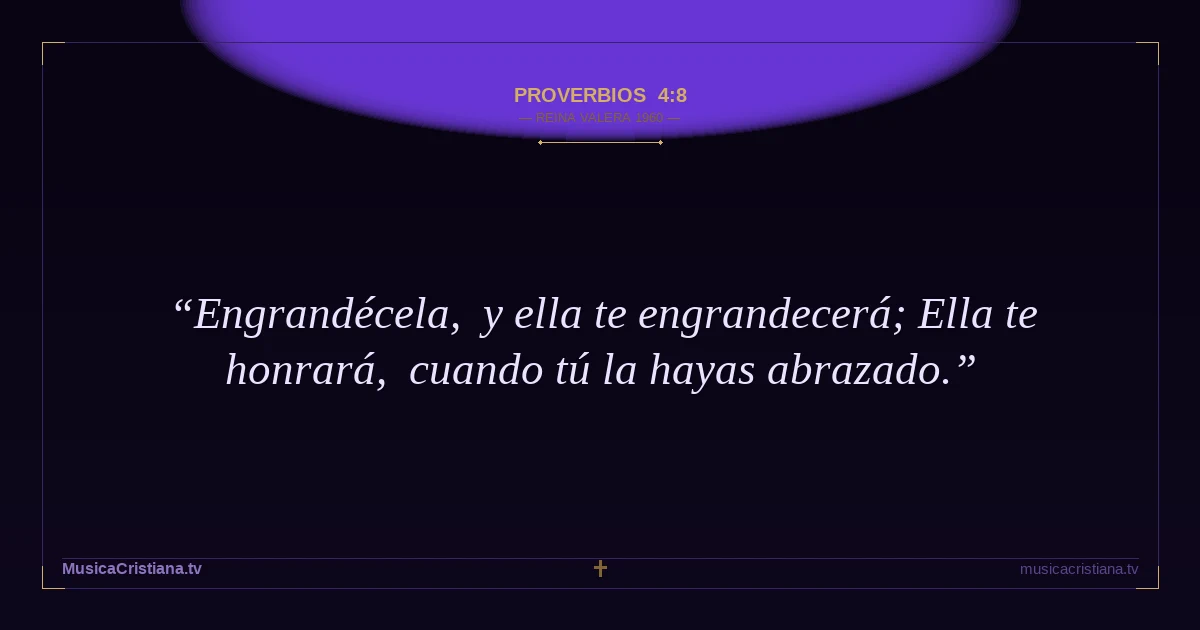 Proverbios 4:8 — Biblia Reina Valera 1960 — MusicaCristiana.tv