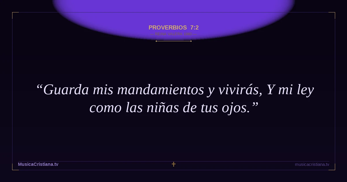 Proverbios 7:2 — Biblia Reina Valera 1960 — MusicaCristiana.tv