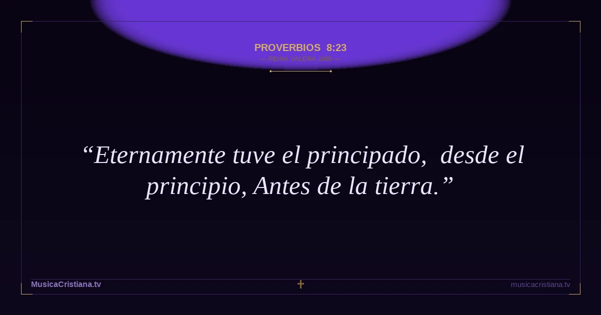 Proverbios 8:23 — Biblia Reina Valera 1960 — MusicaCristiana.tv