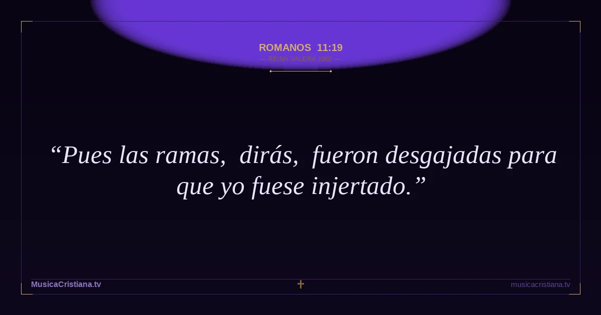 Romanos 11:19 — Biblia Reina Valera 1960 — MusicaCristiana.tv