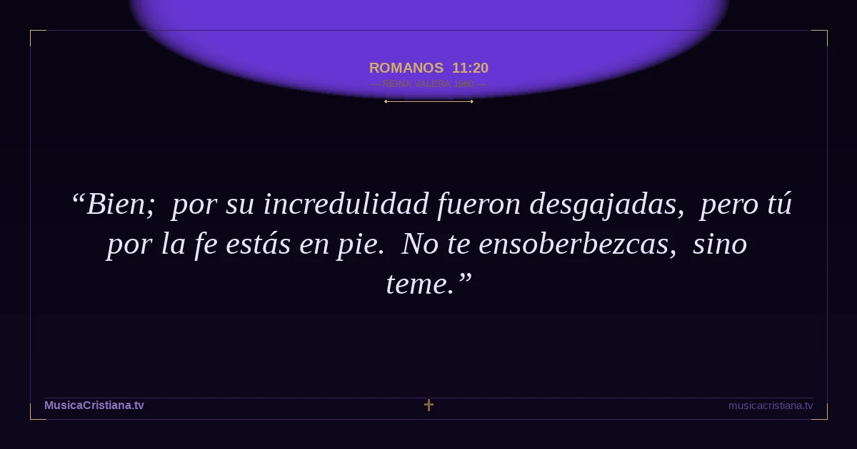 Romanos 11:20 — Biblia Reina Valera 1960 — MusicaCristiana.tv