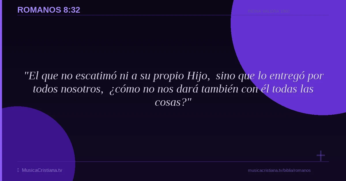 Romanos 8:32 — Biblia Reina Valera 1960 — MusicaCristiana.tv