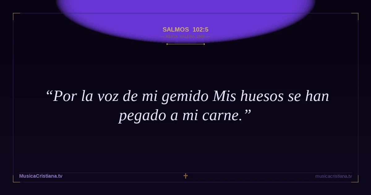 Salmos 102:5 — Biblia Reina Valera 1960 — MusicaCristiana.tv
