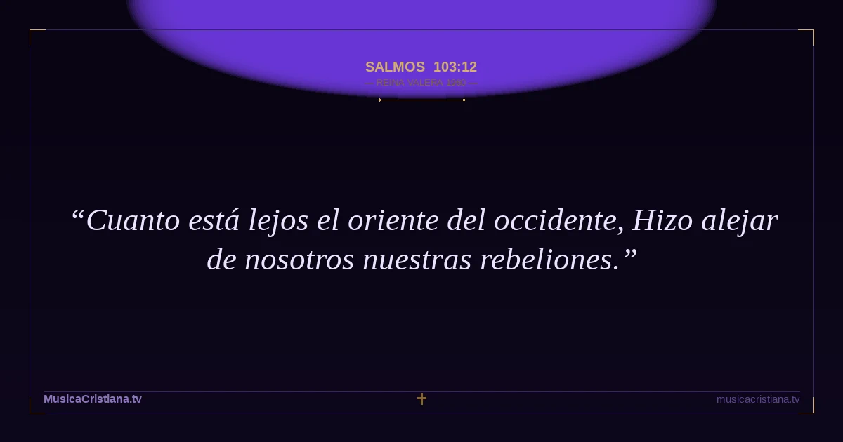 Salmos 103:12 — Biblia Reina Valera 1960 — MusicaCristiana.tv