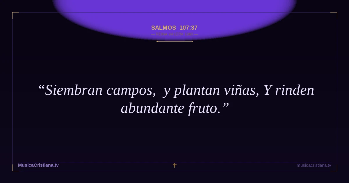 Salmos 107:37 — Biblia Reina Valera 1960 — MusicaCristiana.tv