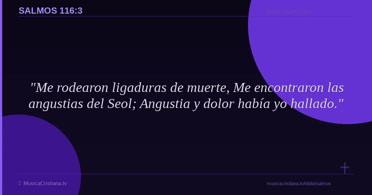 Salmos 116:3 — Biblia Reina Valera 1960 — MusicaCristiana.tv