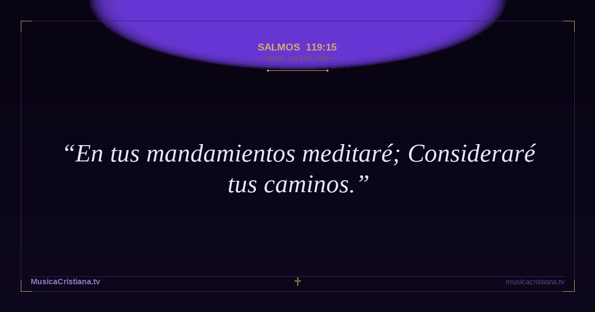 Salmos 119:15 — Biblia Reina Valera 1960 — MusicaCristiana.tv