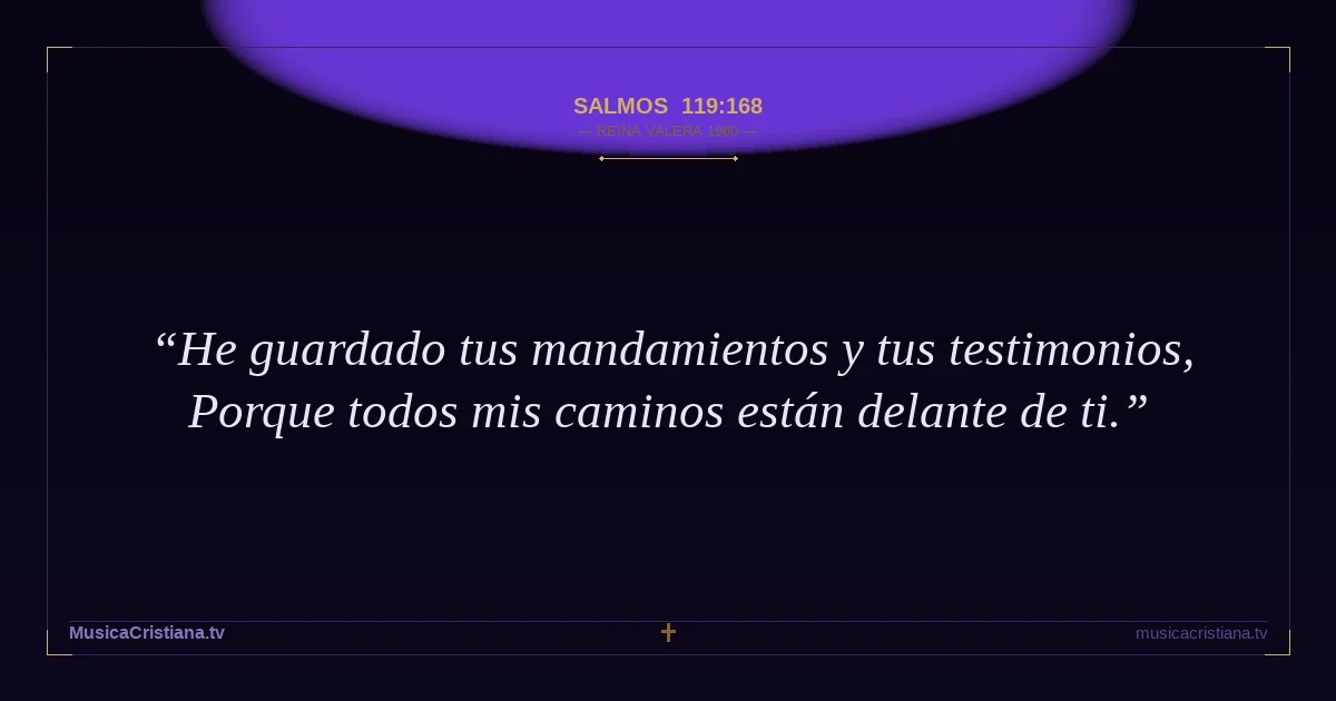 Salmos 119:168 — Biblia Reina Valera 1960 — MusicaCristiana.tv