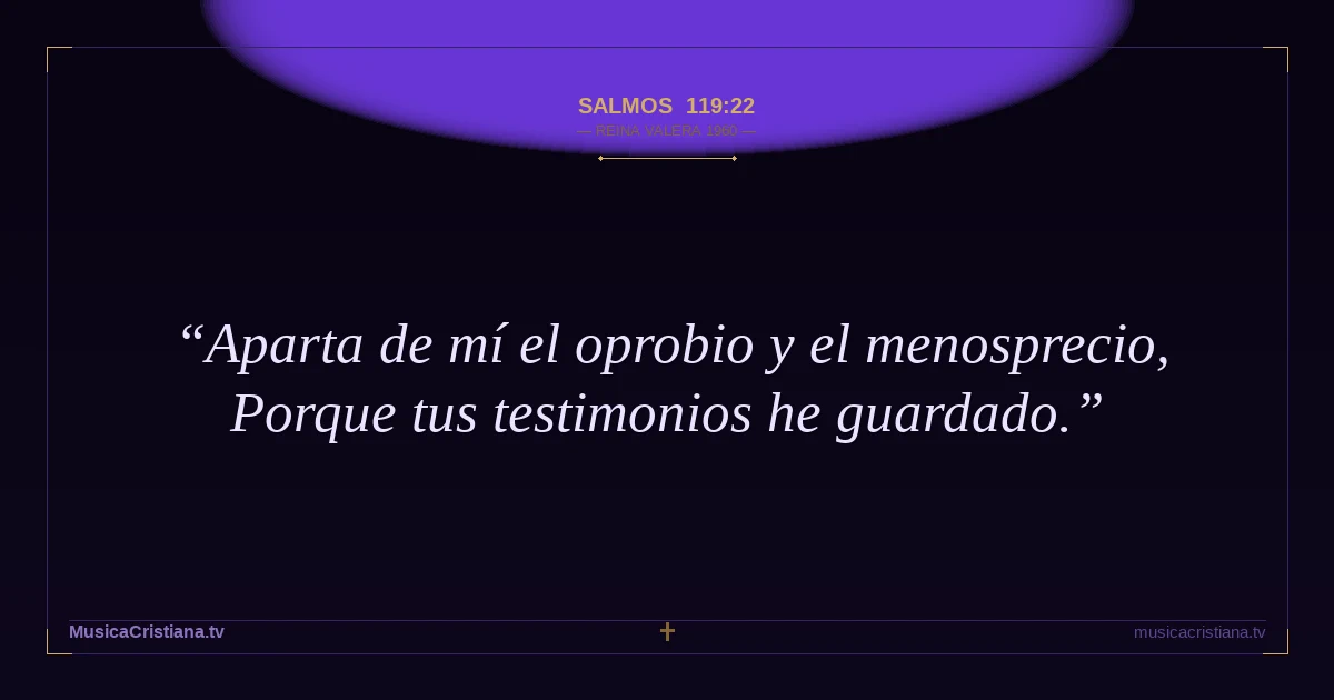 Salmos 119:22 — Biblia Reina Valera 1960 — MusicaCristiana.tv