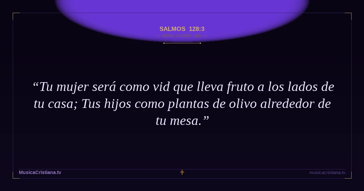 Salmos 128:3 — Biblia Reina Valera 1960 — MusicaCristiana.tv