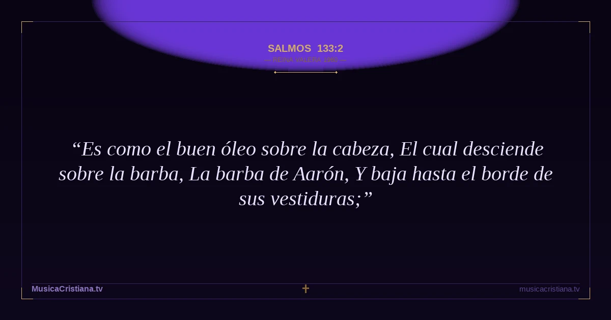 Salmos 133:2 — Biblia Reina Valera 1960 — MusicaCristiana.tv