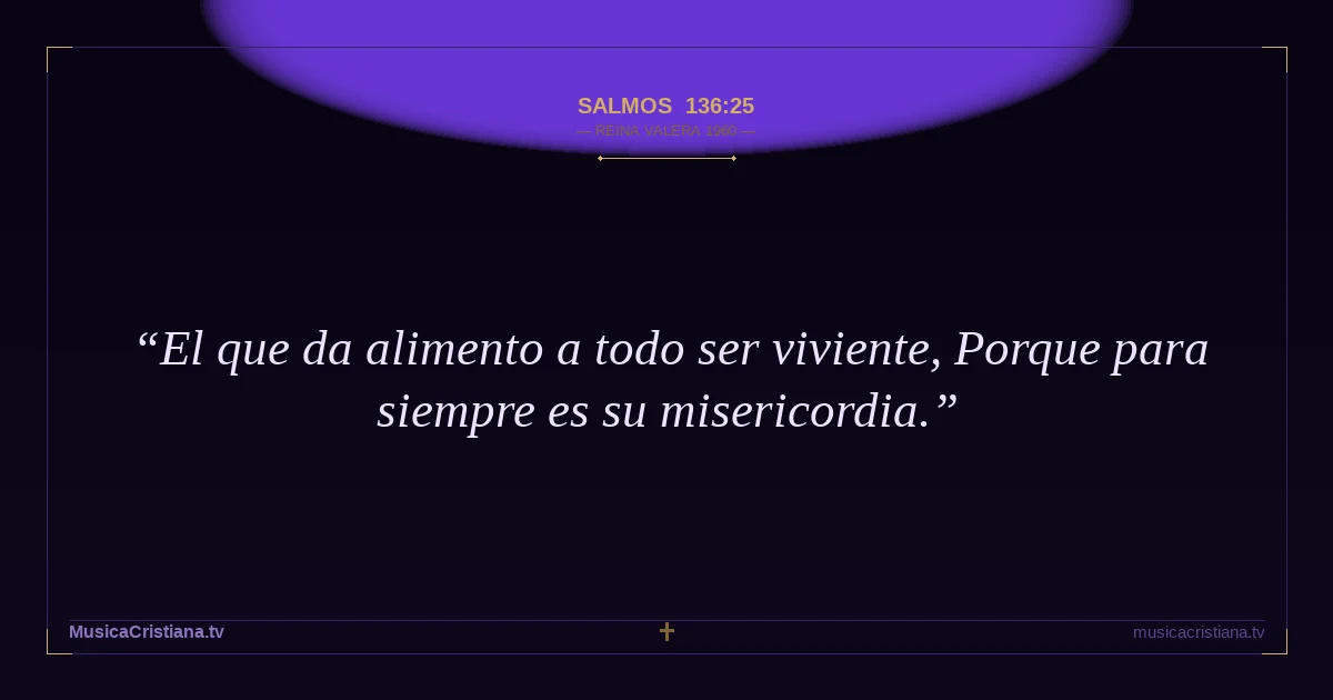 Salmos 136:25 — Biblia Reina Valera 1960 — MusicaCristiana.tv