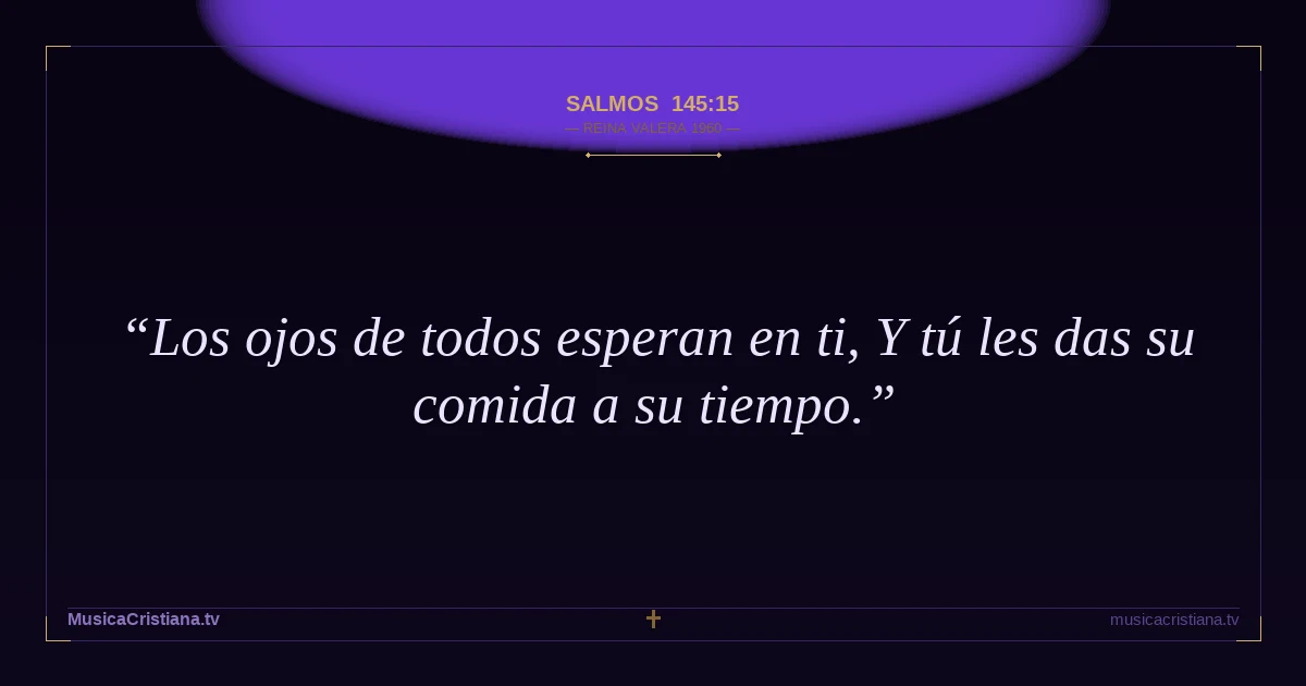 Salmos 145:15 — Biblia Reina Valera 1960 — MusicaCristiana.tv