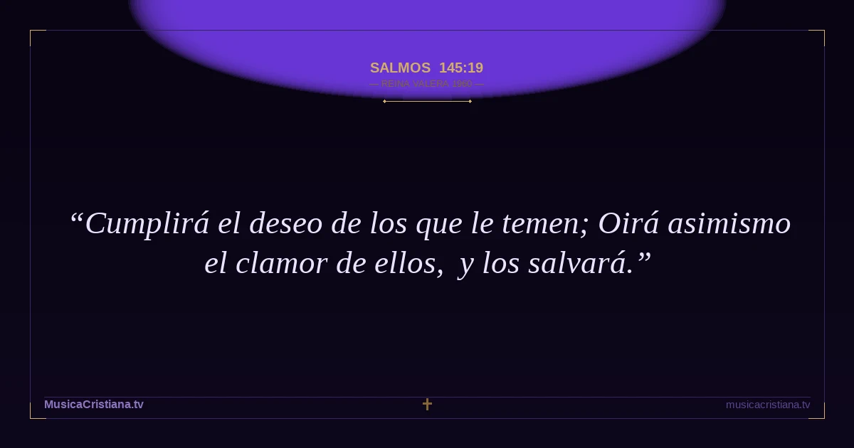 Salmos 145:19 — Biblia Reina Valera 1960 — MusicaCristiana.tv
