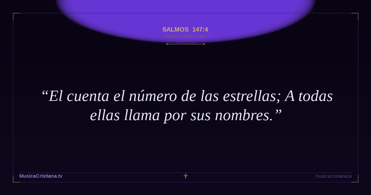 Salmos 147:4 — Biblia Reina Valera 1960 — MusicaCristiana.tv