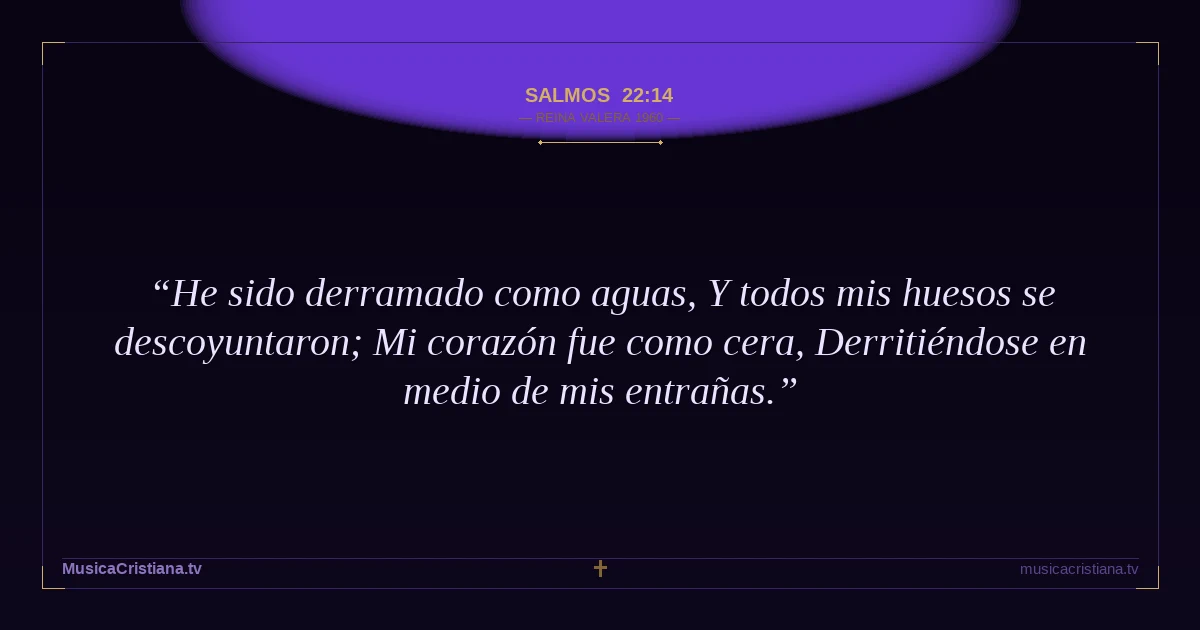 Salmos 22:14 — Biblia Reina Valera 1960 — MusicaCristiana.tv