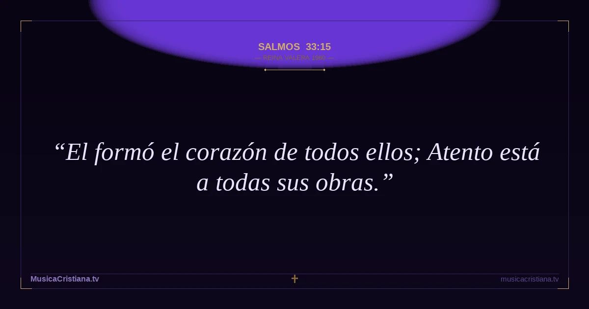 Salmos 33:15 — Biblia Reina Valera 1960 — MusicaCristiana.tv