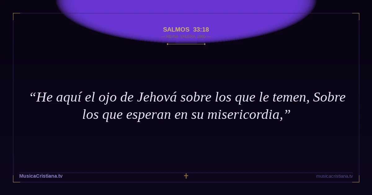 Salmos 33:18 — Biblia Reina Valera 1960 — MusicaCristiana.tv