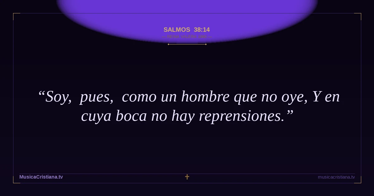 Salmos 38:14 — Biblia Reina Valera 1960 — MusicaCristiana.tv
