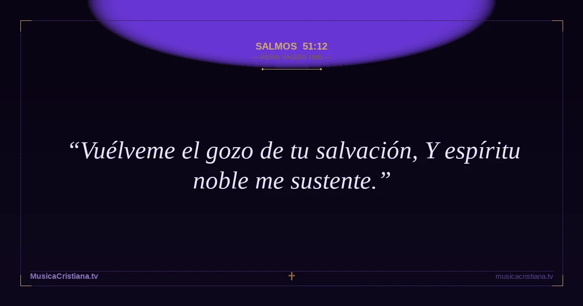 Salmos 51:12 — Biblia Reina Valera 1960 — MusicaCristiana.tv