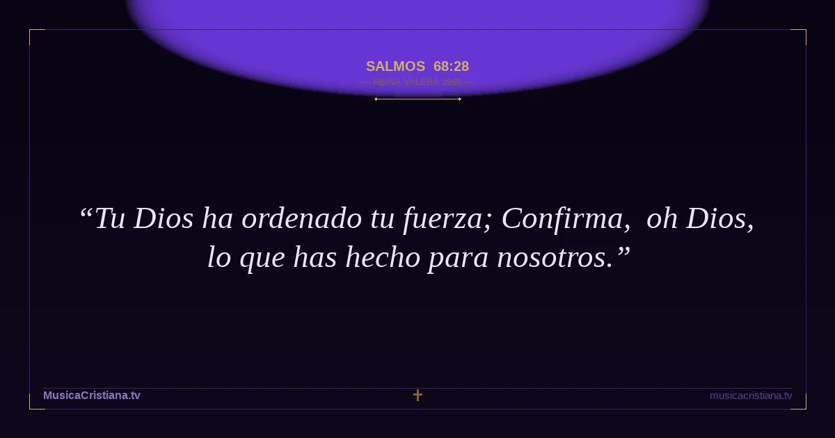 Salmos 68:28 — Biblia Reina Valera 1960 — MusicaCristiana.tv