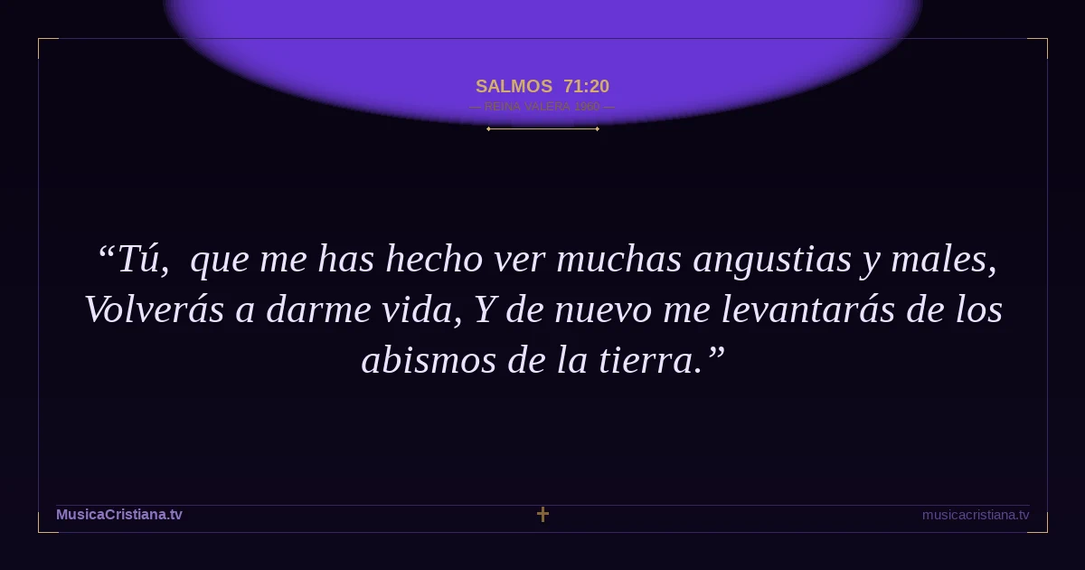 Salmos 71:20 — Biblia Reina Valera 1960 — MusicaCristiana.tv