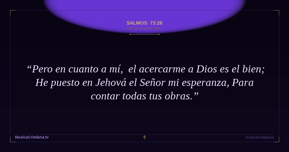 Salmos 73:28 — Biblia Reina Valera 1960 — MusicaCristiana.tv