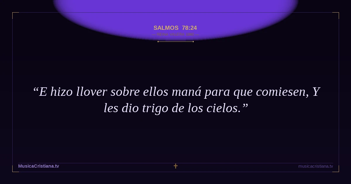 Salmos 78:24 — Biblia Reina Valera 1960 — MusicaCristiana.tv
