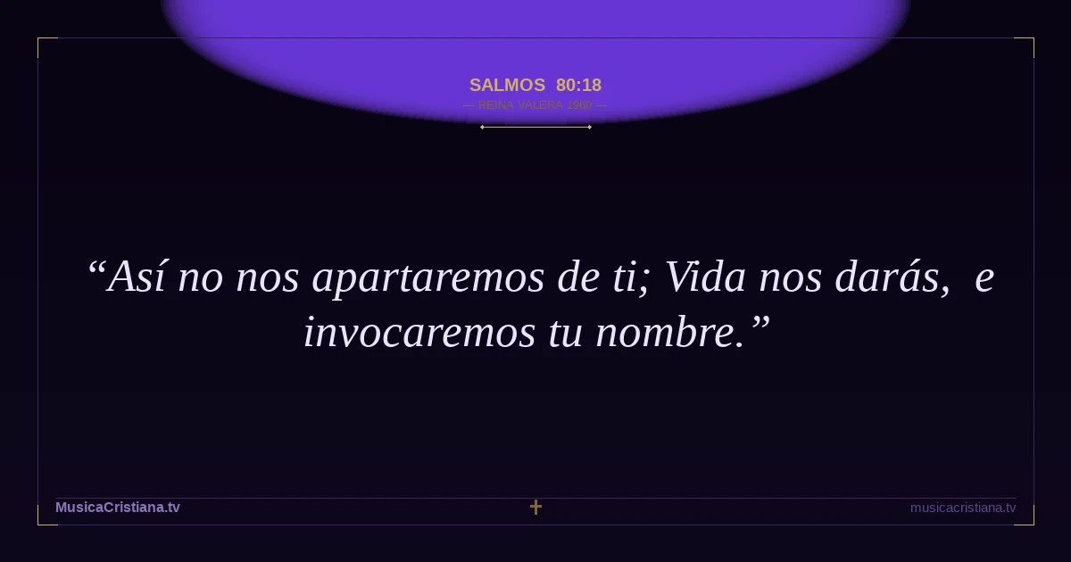 Salmos 80:18 — Biblia Reina Valera 1960 — MusicaCristiana.tv