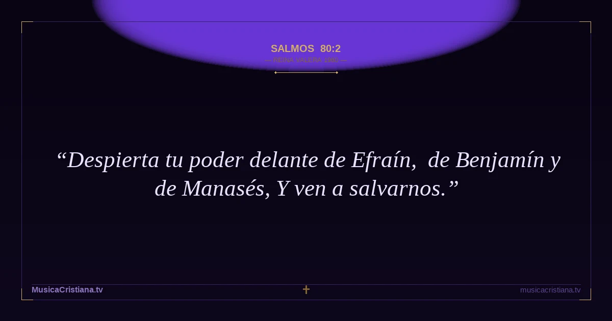Salmos 80:2 — Biblia Reina Valera 1960 — MusicaCristiana.tv