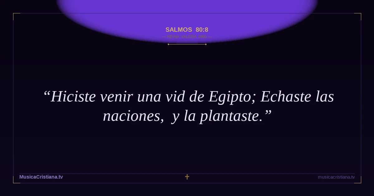 Salmos 80:8 — Biblia Reina Valera 1960 — MusicaCristiana.tv