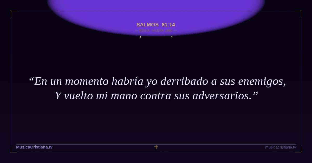 Salmos 81:14 — Biblia Reina Valera 1960 — MusicaCristiana.tv