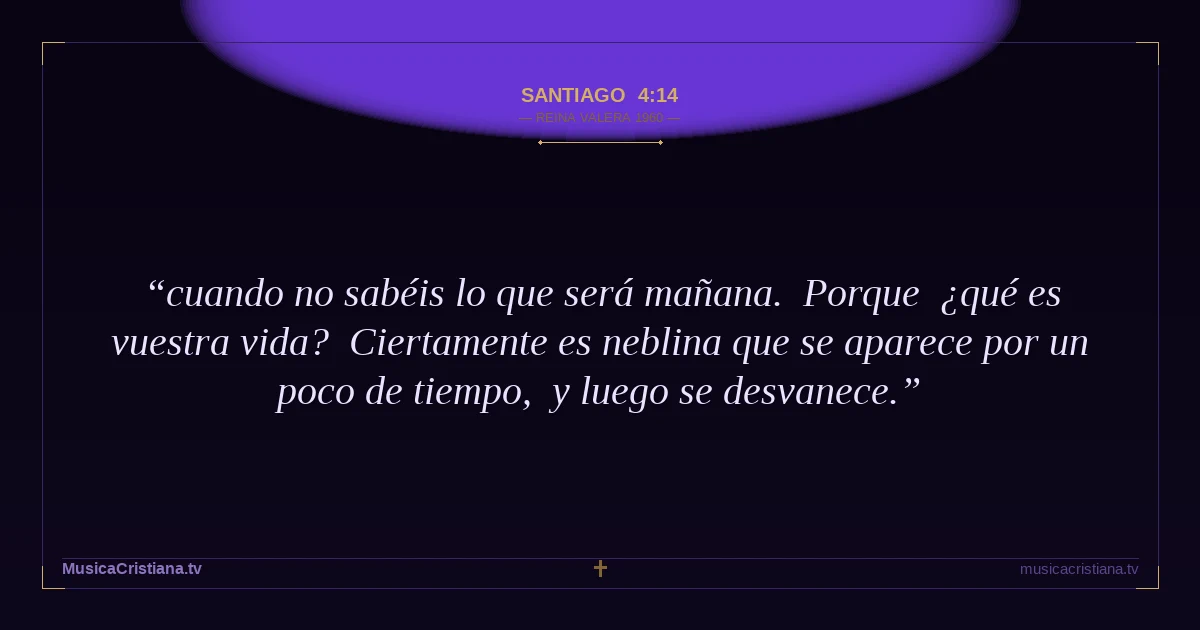 Santiago 4:14 — Biblia Reina Valera 1960 — MusicaCristiana.tv