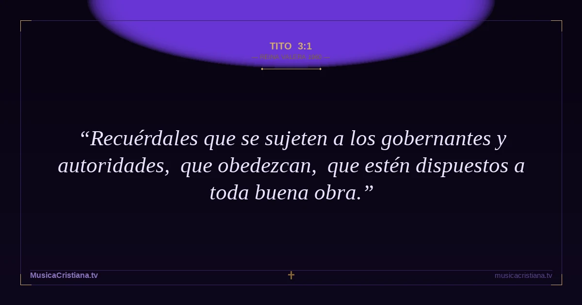 Tito 3:1 — Biblia Reina Valera 1960 — MusicaCristiana.tv