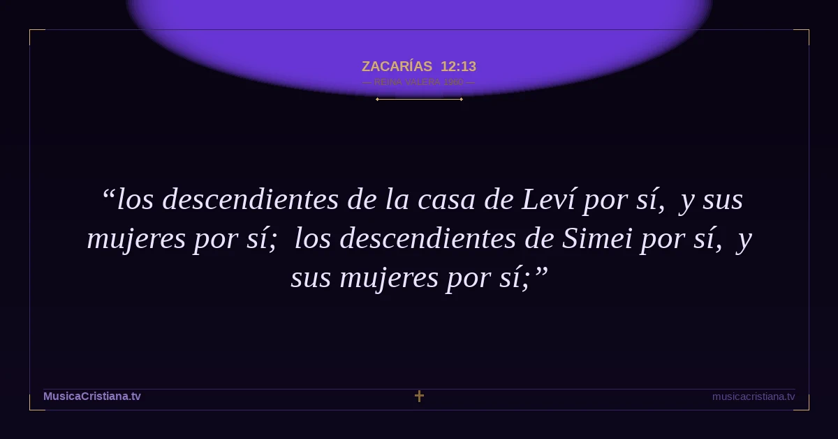 Zacarías 12:13 — Biblia Reina Valera 1960 — MusicaCristiana.tv