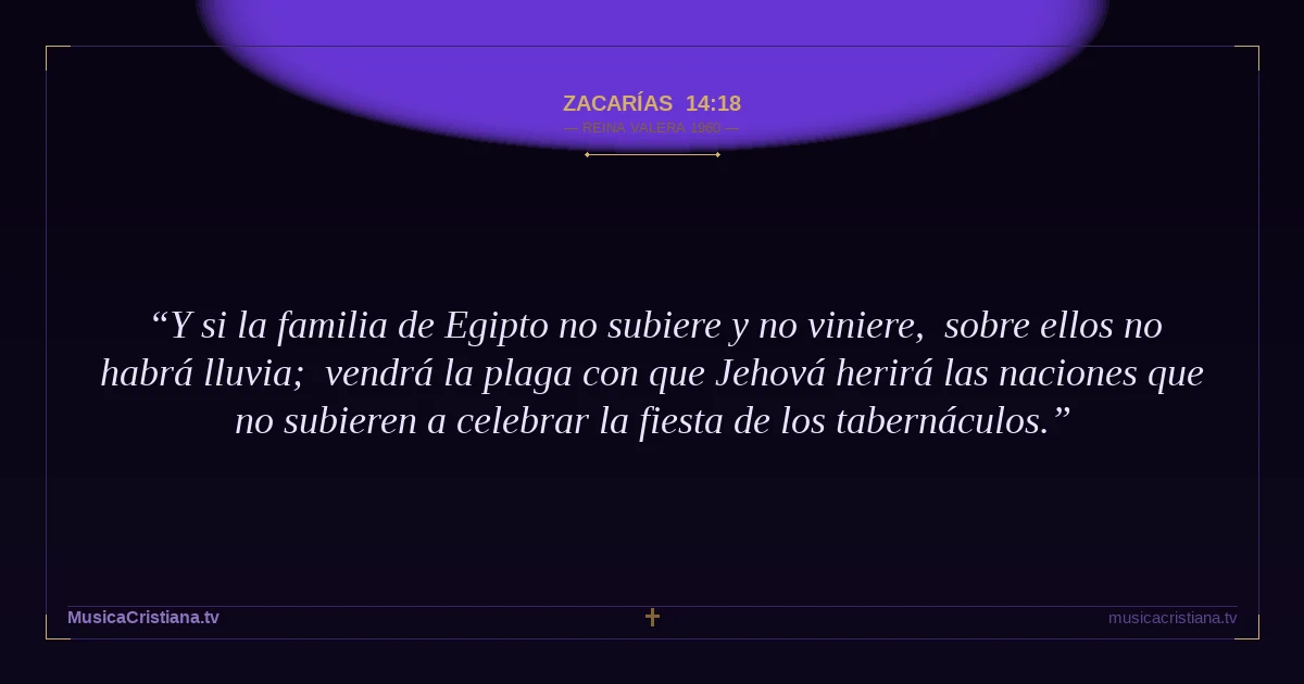 Zacarías 14:18 — Biblia Reina Valera 1960 — MusicaCristiana.tv